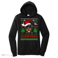 Merry Woofmas Christmas Santa Rottweiler Sweater Gift Women's Hoodie thumb 0