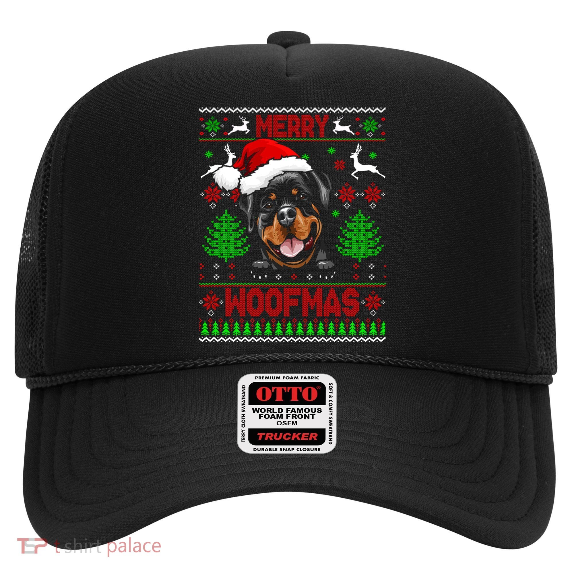 Merry Woofmas Christmas Santa Rottweiler Sweater Gift Hat