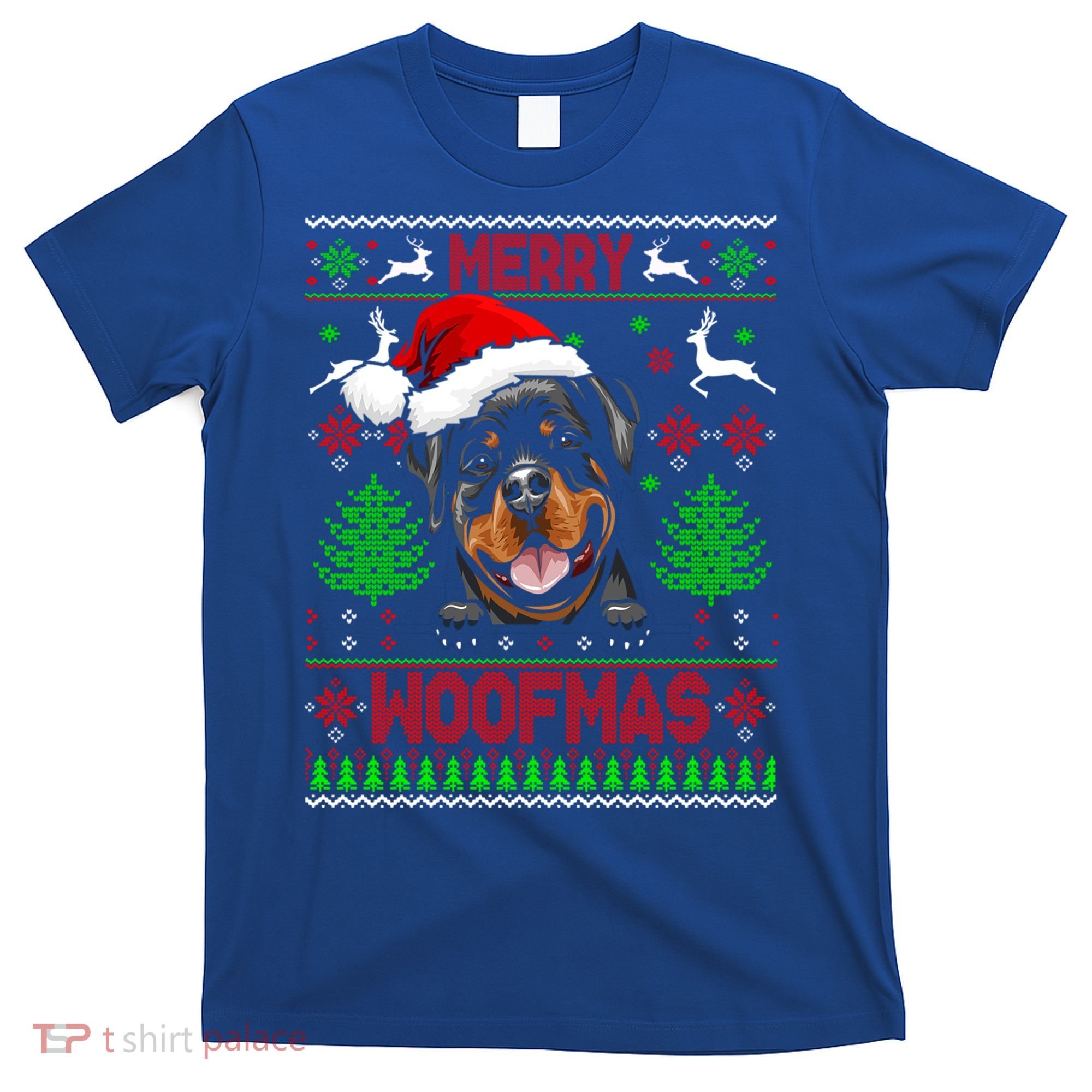 Merry Woofmas Christmas Santa Rottweiler Sweater Gift T-Shirt