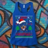Merry Woofmas Christmas Santa Rottweiler Sweater Gift Women's Tank Top thumb 3