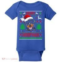 Merry Woofmas Christmas Santa Rottweiler Sweater Gift Baby Bodysuit thumb 0