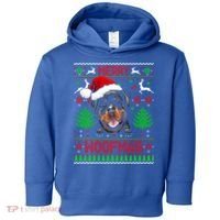 Merry Woofmas Christmas Santa Rottweiler Sweater Gift Toddler Hoodie thumb 0