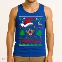 Merry Woofmas Christmas Santa Rottweiler Sweater Gift Tank Top thumb 3