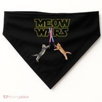 Meow Wars Cat Funny Gifts For Cats Lovers s USA-Made Doggie Bandana thumb 0