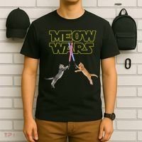 Meow Wars Cat Funny Gifts For Cats Lovers s T-Shirt thumb 6