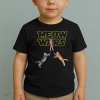 Meow Wars Cat Funny Gifts For Cats Lovers s Toddler T-Shirt thumb 2