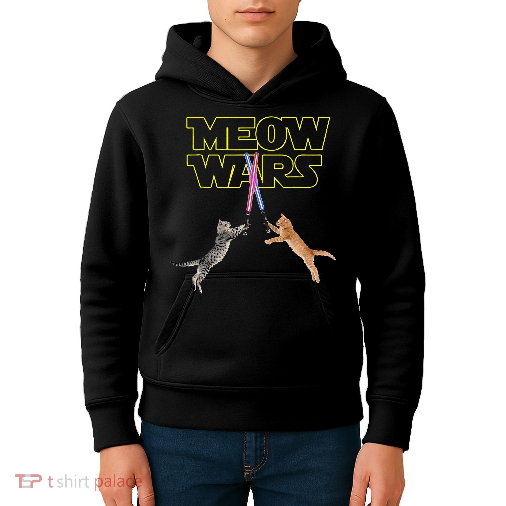 Meow Wars Cat Funny Gifts For Cats Lovers s Kids Hoodie
