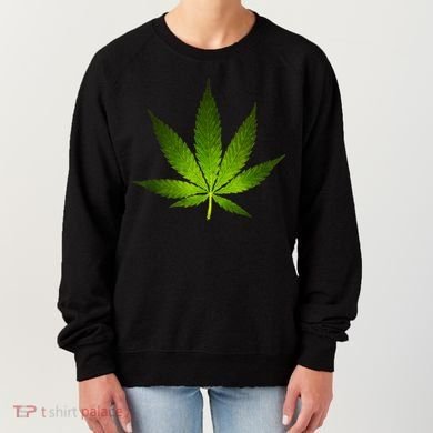 Majestic Weed Cannabis Plant Leaf Silhouette Women's Sweatshirt