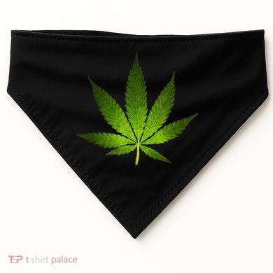 Majestic Weed Cannabis Plant Leaf Silhouette USA-Made Doggie Bandana