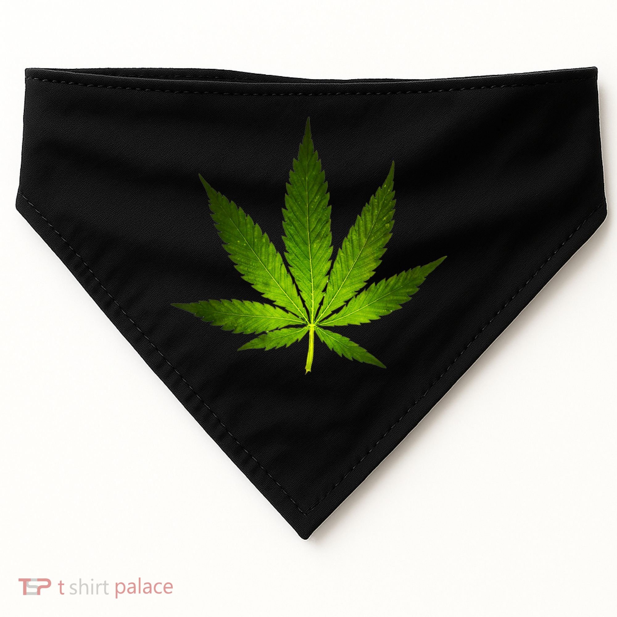 Majestic Weed Cannabis Plant Leaf Silhouette USA-Made Doggie Bandana