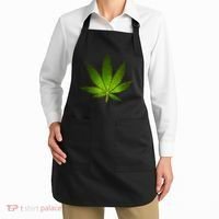 Majestic Weed Cannabis Plant Leaf Silhouette Apron thumb 2