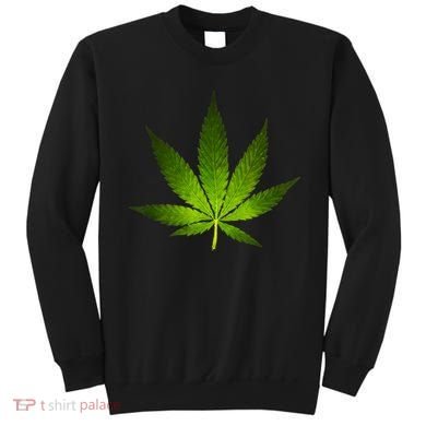 Majestic Weed Cannabis Plant Leaf Silhouette Sweatshirt