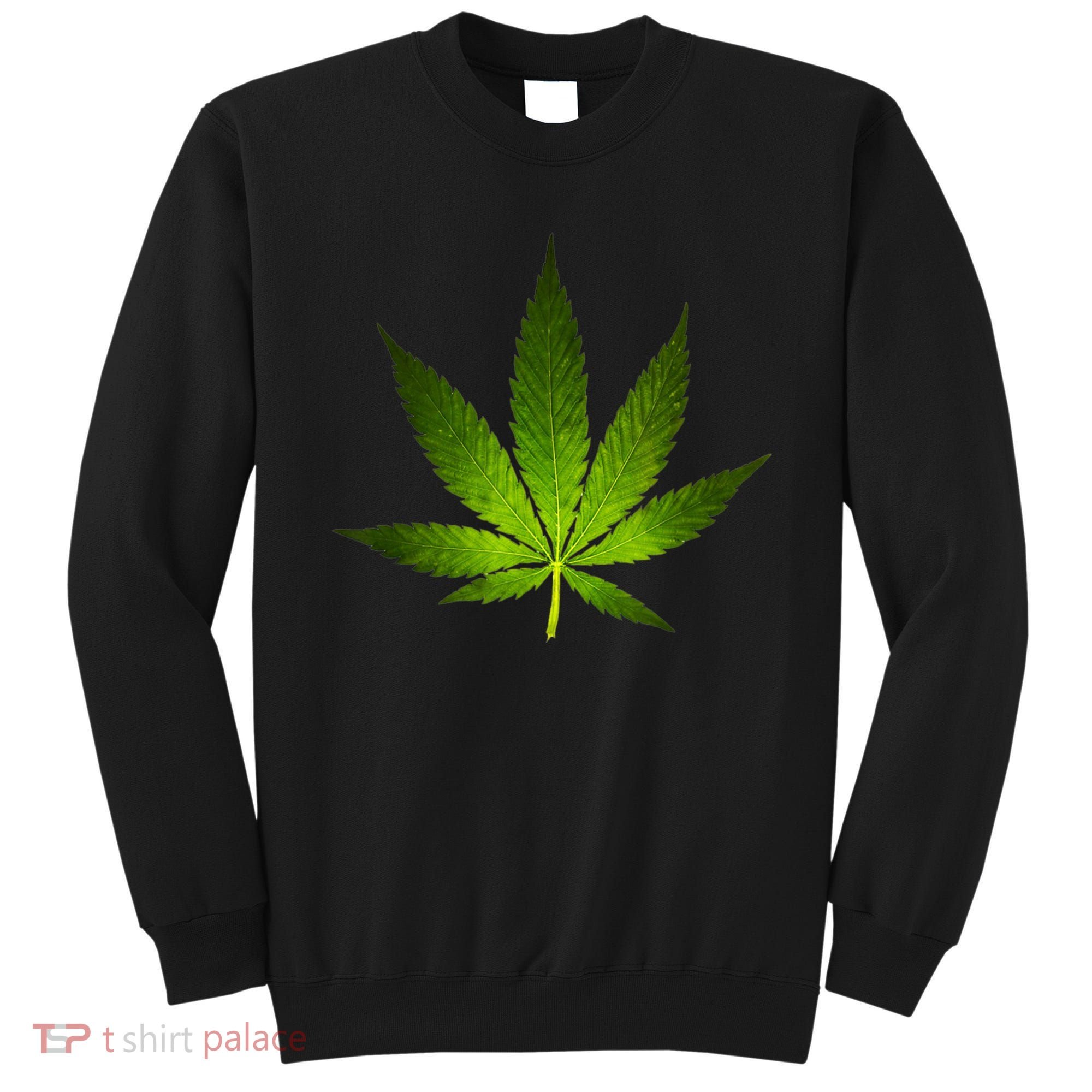 Majestic Weed Cannabis Plant Leaf Silhouette Sweatshirt