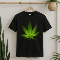 Majestic Weed Cannabis Plant Leaf Silhouette T-Shirt thumb 2