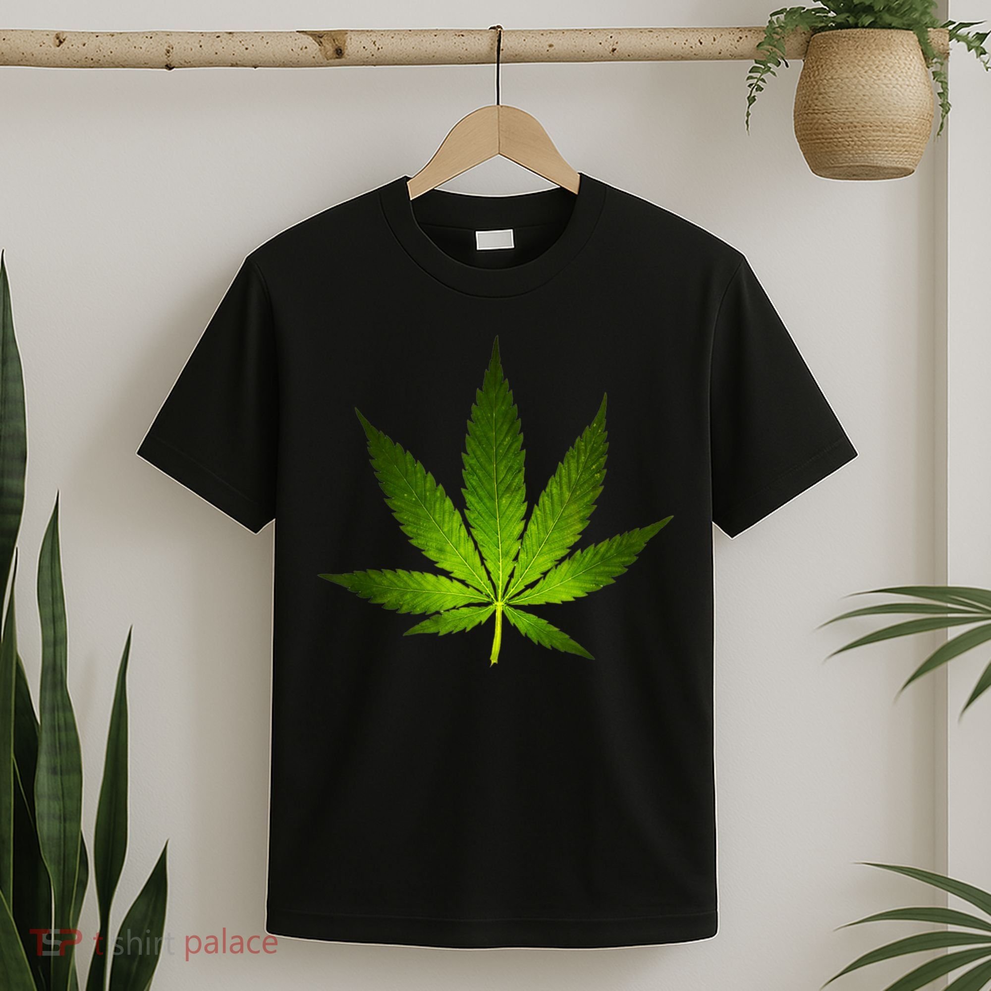 Majestic Weed Cannabis Plant Leaf Silhouette T-Shirt
