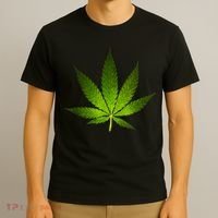 Majestic Weed Cannabis Plant Leaf Silhouette T-Shirt thumb 3