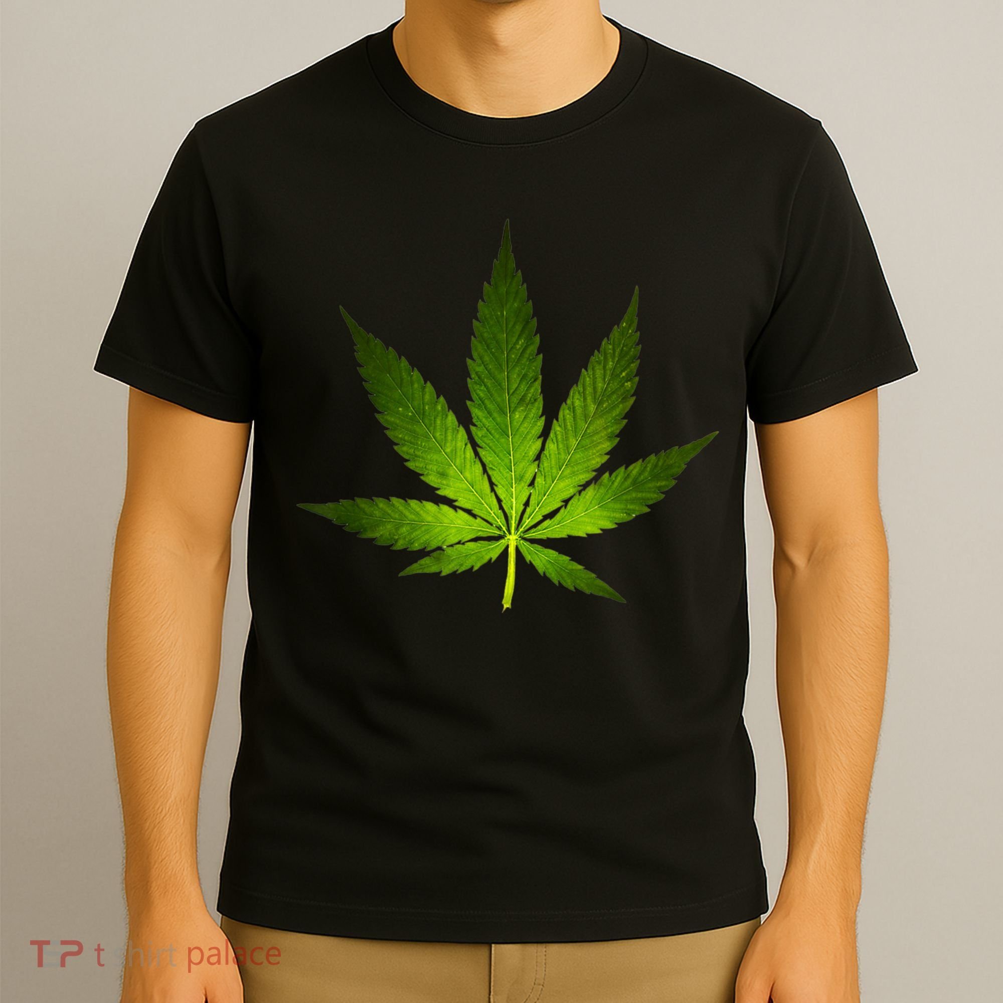 Majestic Weed Cannabis Plant Leaf Silhouette T-Shirt