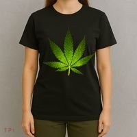 Majestic Weed Cannabis Plant Leaf Silhouette T-Shirt thumb 4