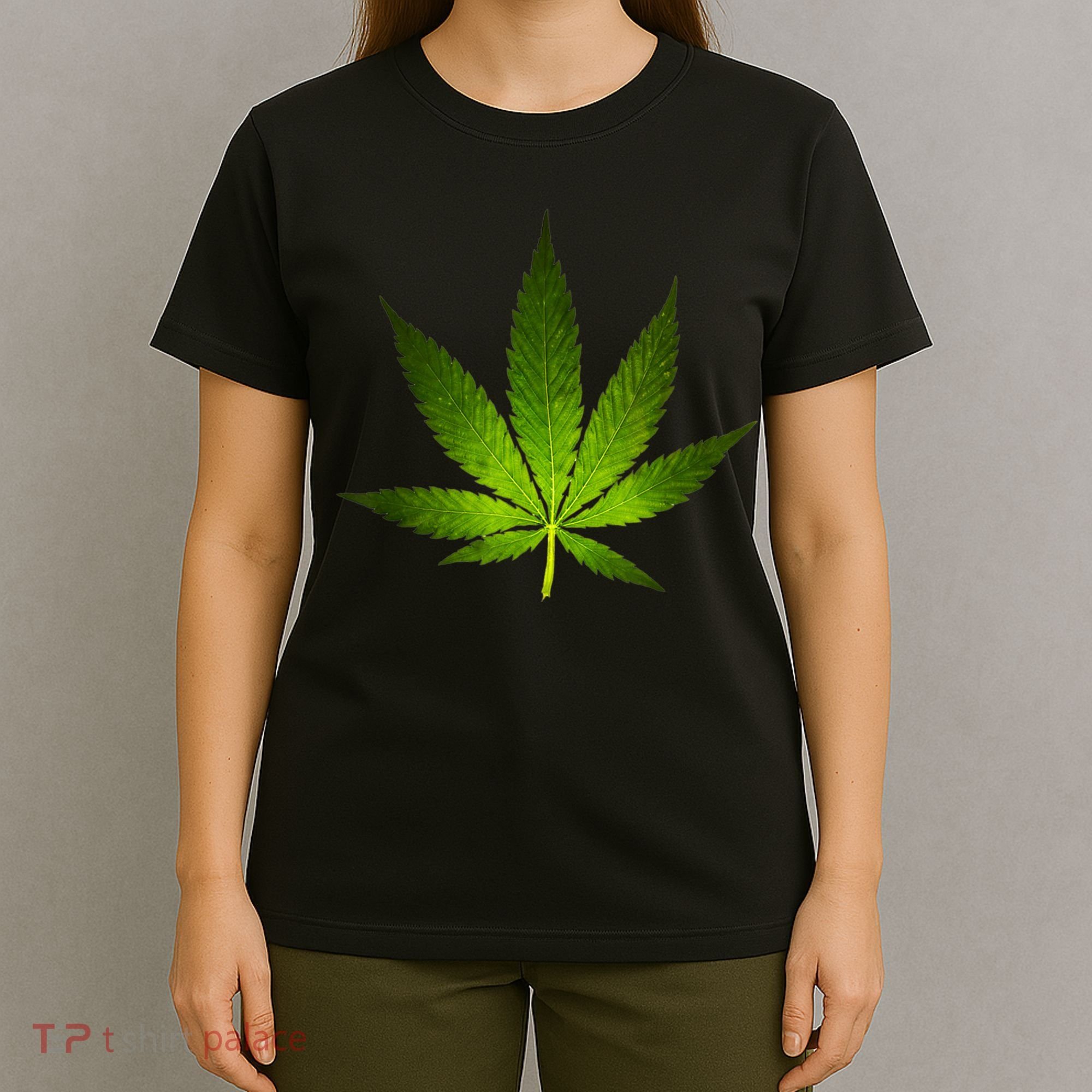 Majestic Weed Cannabis Plant Leaf Silhouette T-Shirt
