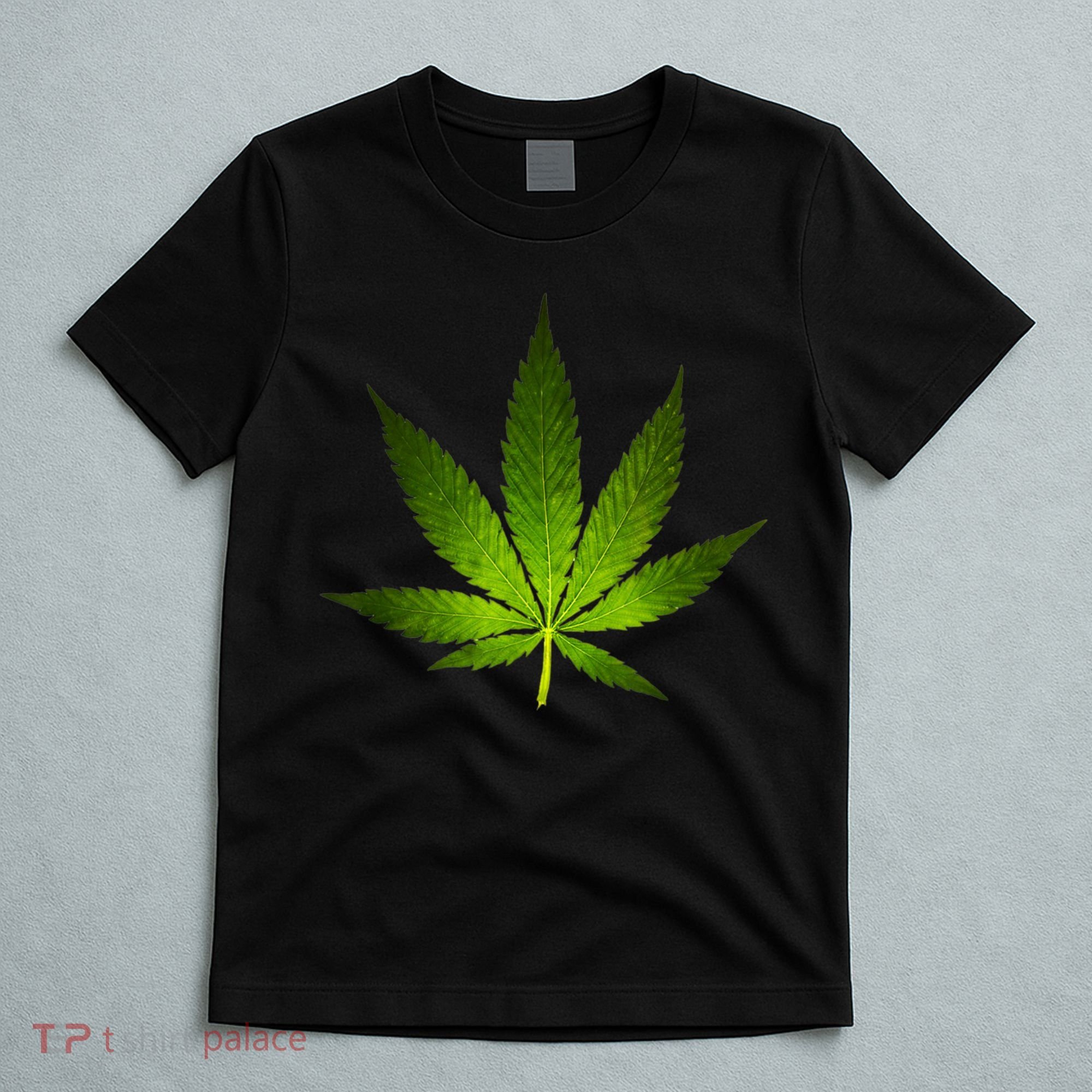 Majestic Weed Cannabis Plant Leaf Silhouette T-Shirt