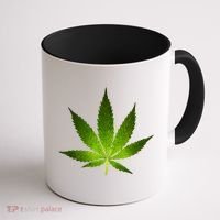 Majestic Weed Cannabis Plant Leaf Silhouette Coffee Mug thumb 1