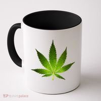 Majestic Weed Cannabis Plant Leaf Silhouette Coffee Mug thumb 0