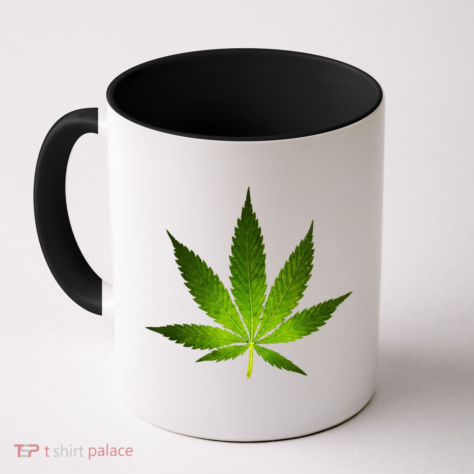 Majestic Weed Cannabis Plant Leaf Silhouette Coffee Mug