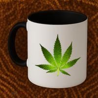 Majestic Weed Cannabis Plant Leaf Silhouette Coffee Mug thumb 2