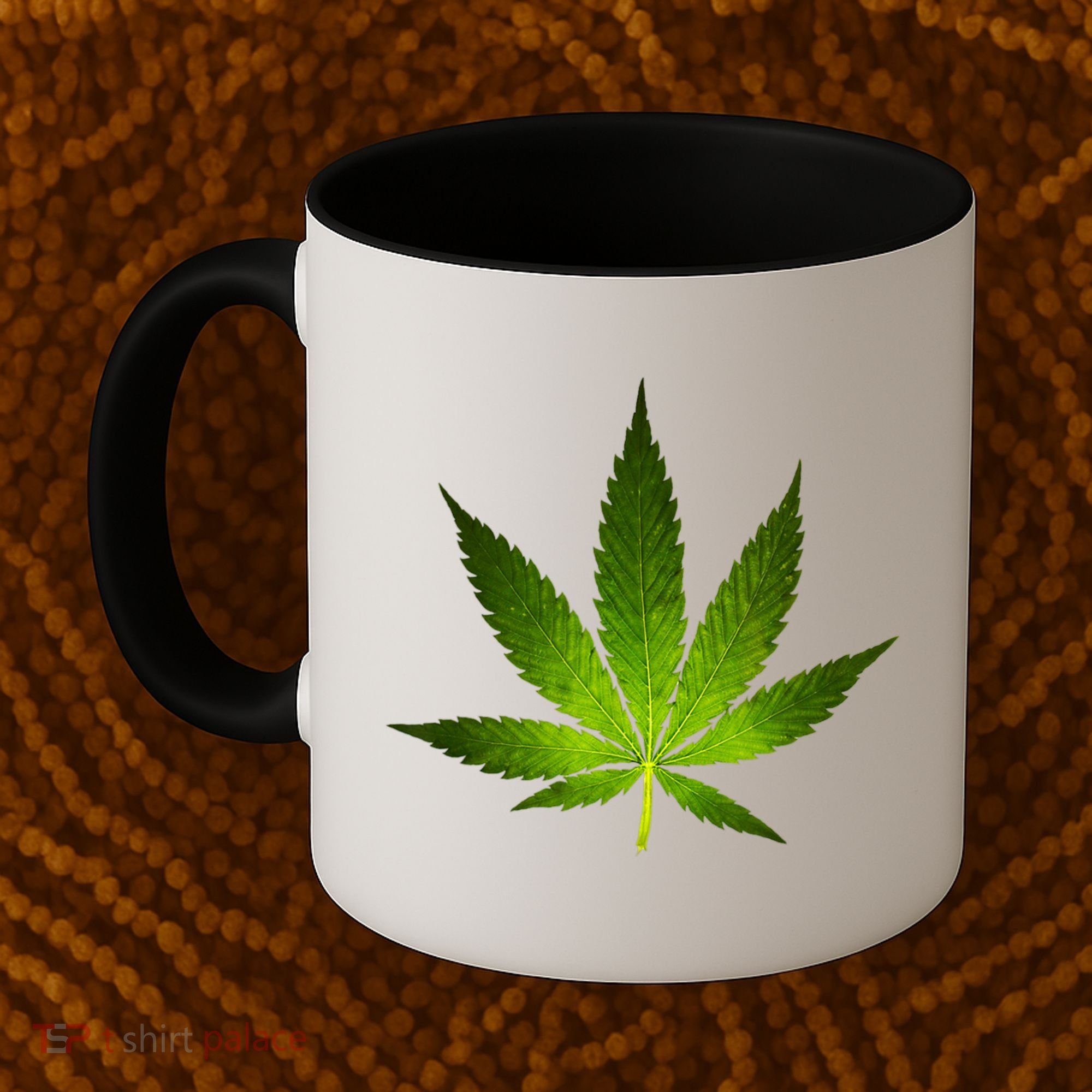 Majestic Weed Cannabis Plant Leaf Silhouette Coffee Mug