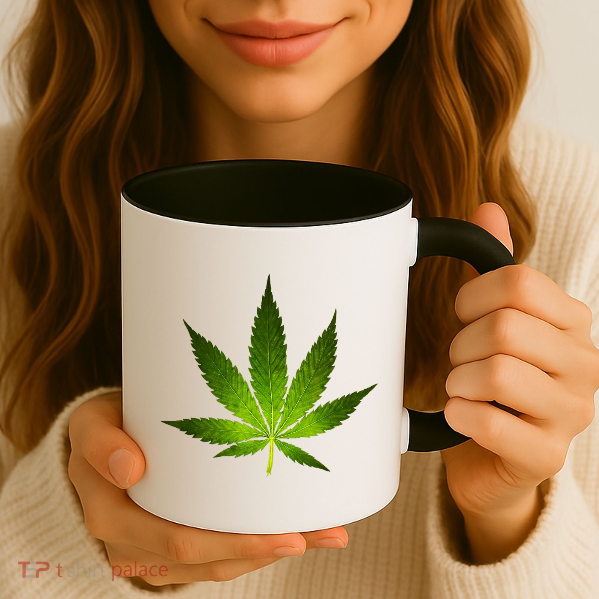 Majestic Weed Cannabis Plant Leaf Silhouette Coffee Mug