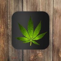 Majestic Weed Cannabis Plant Leaf Silhouette Coaster thumb 0
