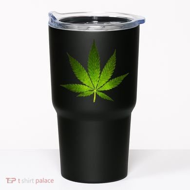 Majestic Weed Cannabis Plant Leaf Silhouette Tumbler