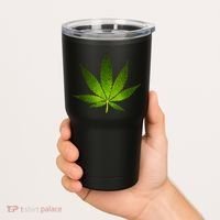 Majestic Weed Cannabis Plant Leaf Silhouette Tumbler thumb 2