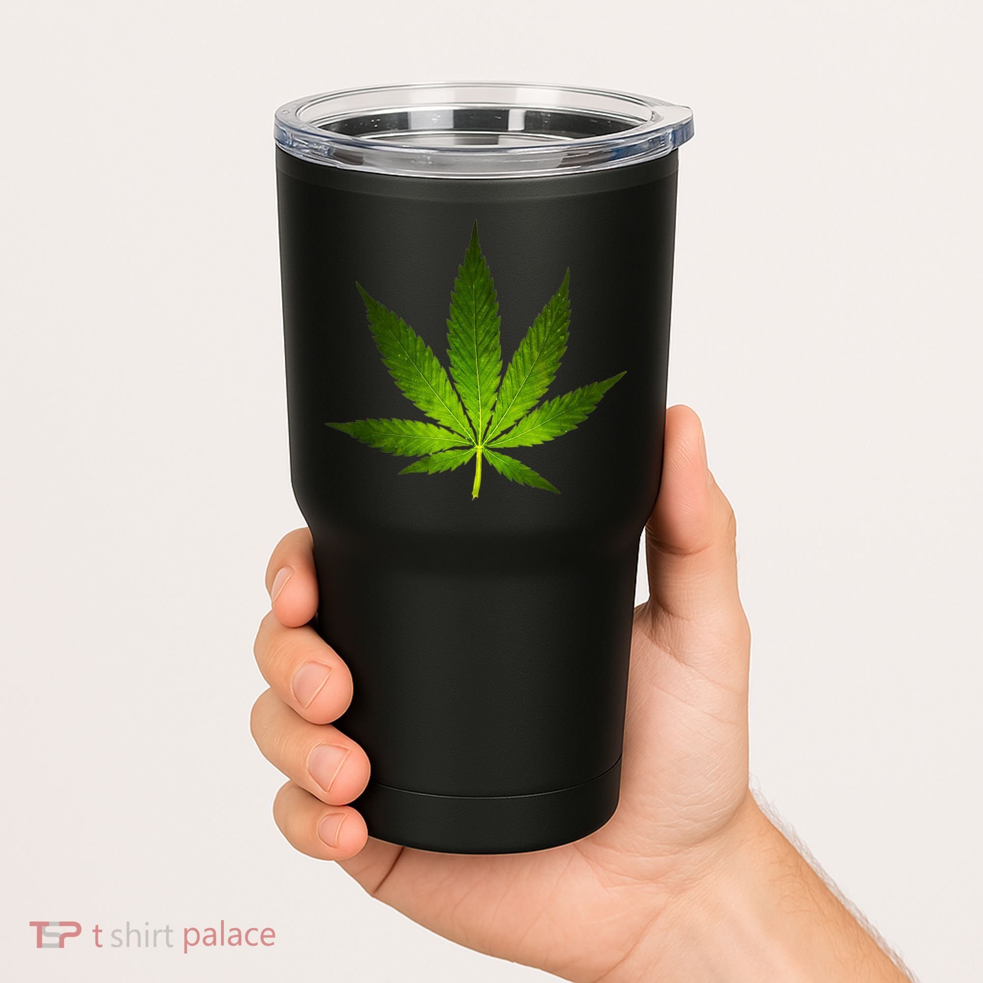 Majestic Weed Cannabis Plant Leaf Silhouette Tumbler