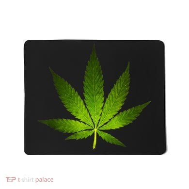 Majestic Weed Cannabis Plant Leaf Silhouette Mousepad