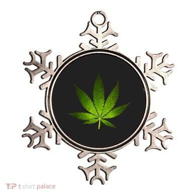 Majestic Weed Cannabis Plant Leaf Silhouette Ornament