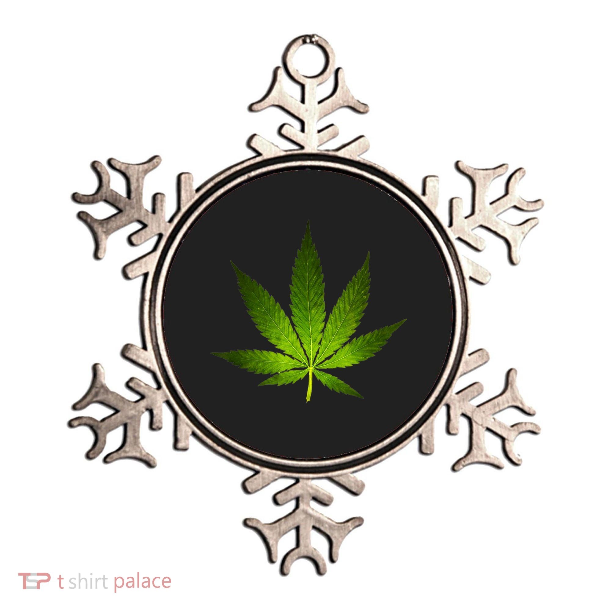 Majestic Weed Cannabis Plant Leaf Silhouette Ornament