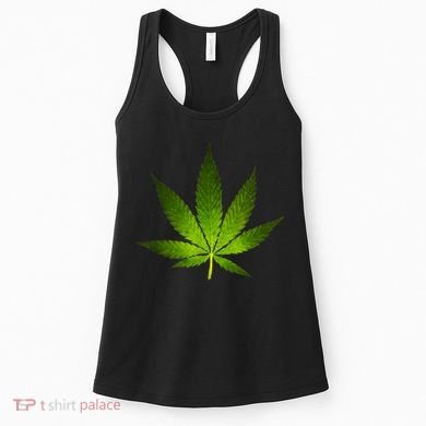 Majestic Weed Cannabis Plant Leaf Silhouette Women's Tank Top