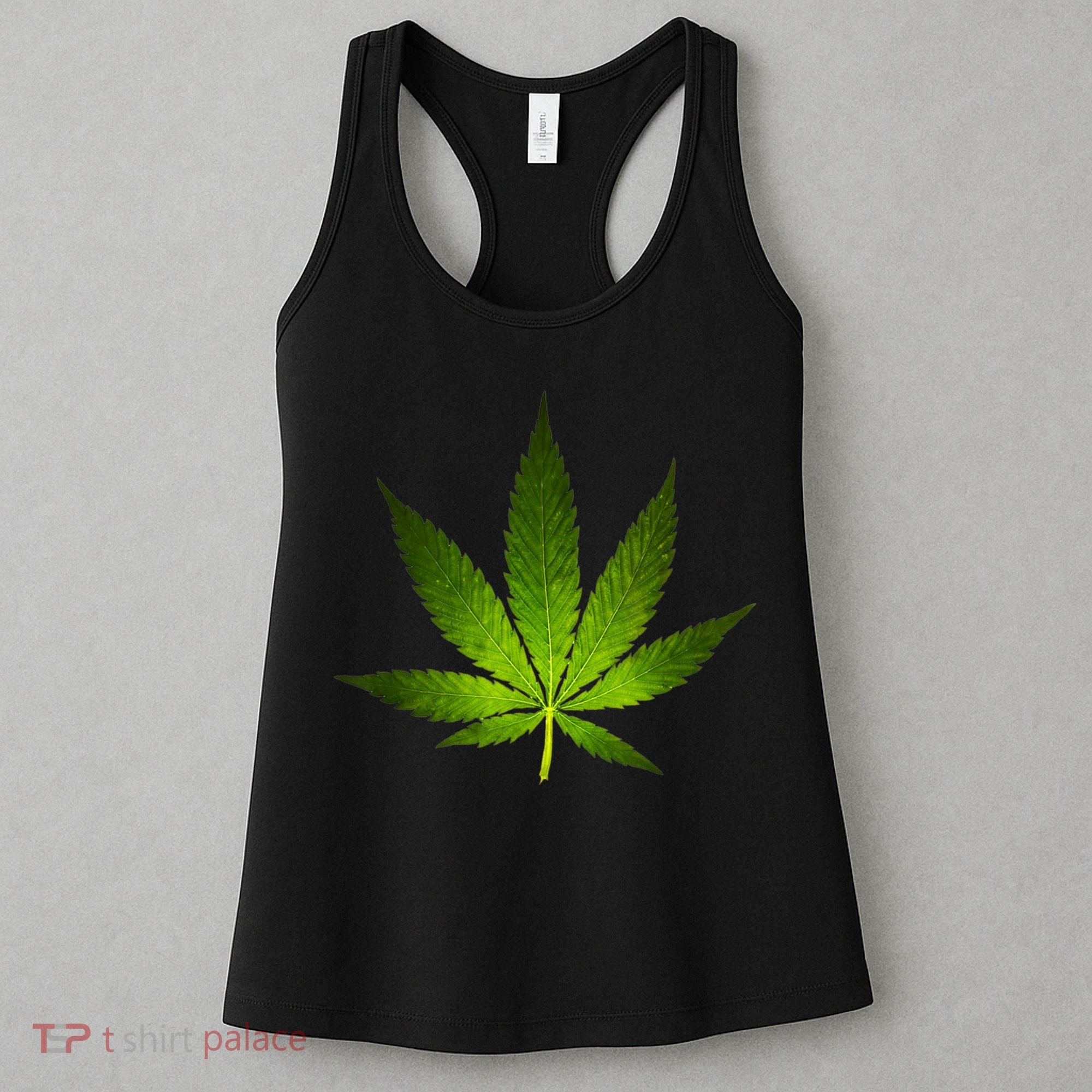 Majestic Weed Cannabis Plant Leaf Silhouette Women's Tank Top