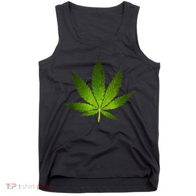 Majestic Weed Cannabis Plant Leaf Silhouette Tank Top