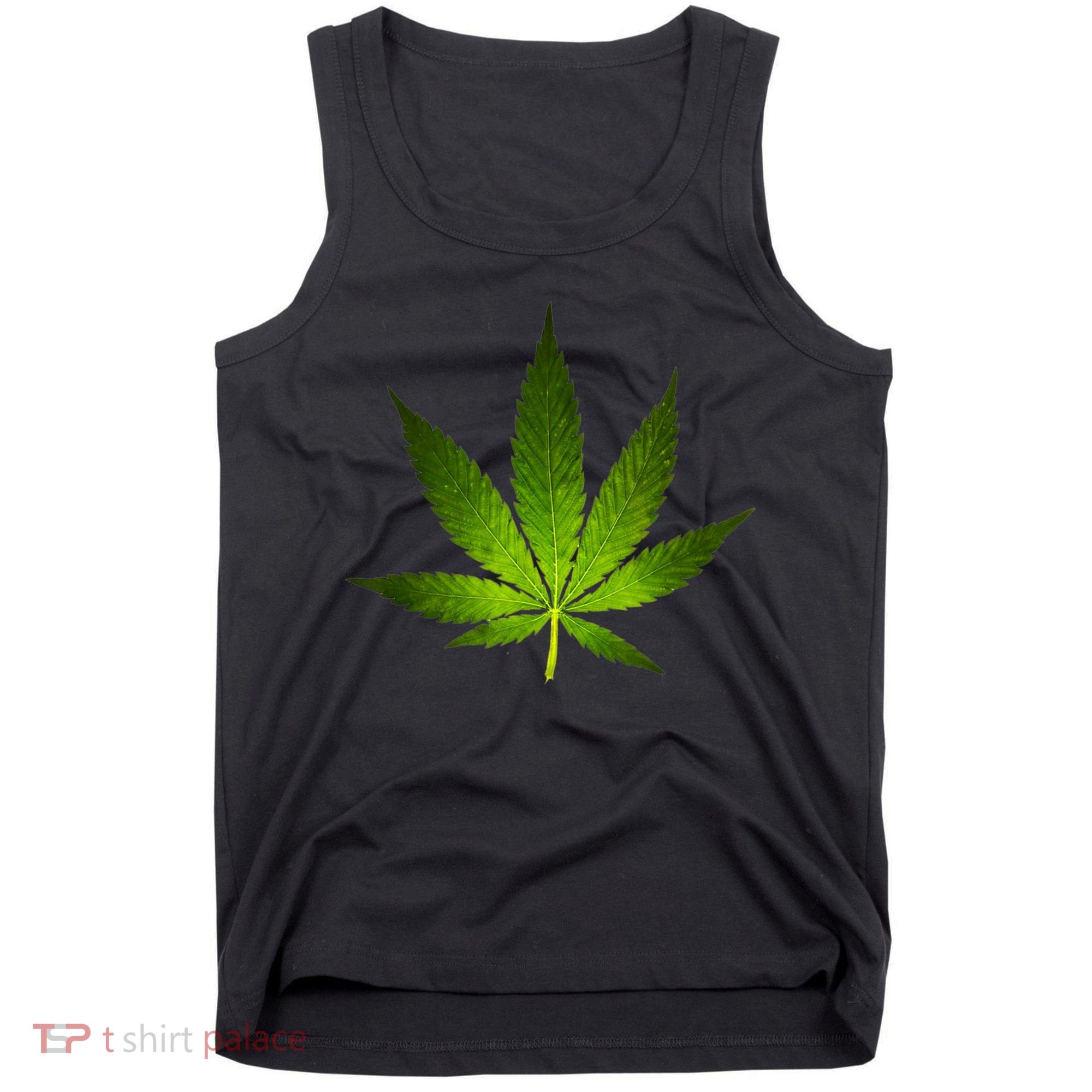 Majestic Weed Cannabis Plant Leaf Silhouette Tank Top