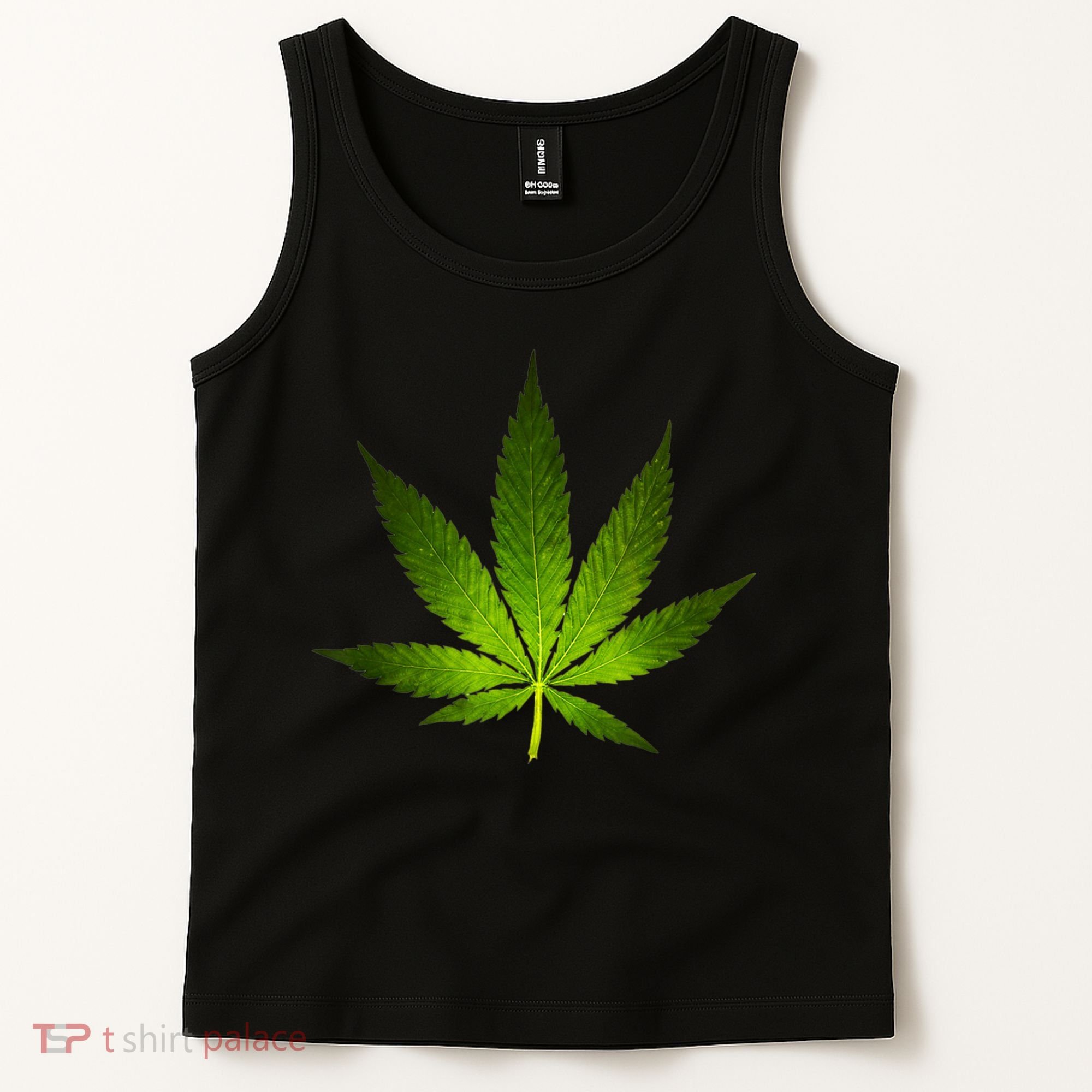 Majestic Weed Cannabis Plant Leaf Silhouette Tank Top