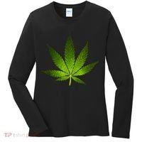 Majestic Weed Cannabis Plant Leaf Silhouette Women's Long Sleeve Shirt thumb 0