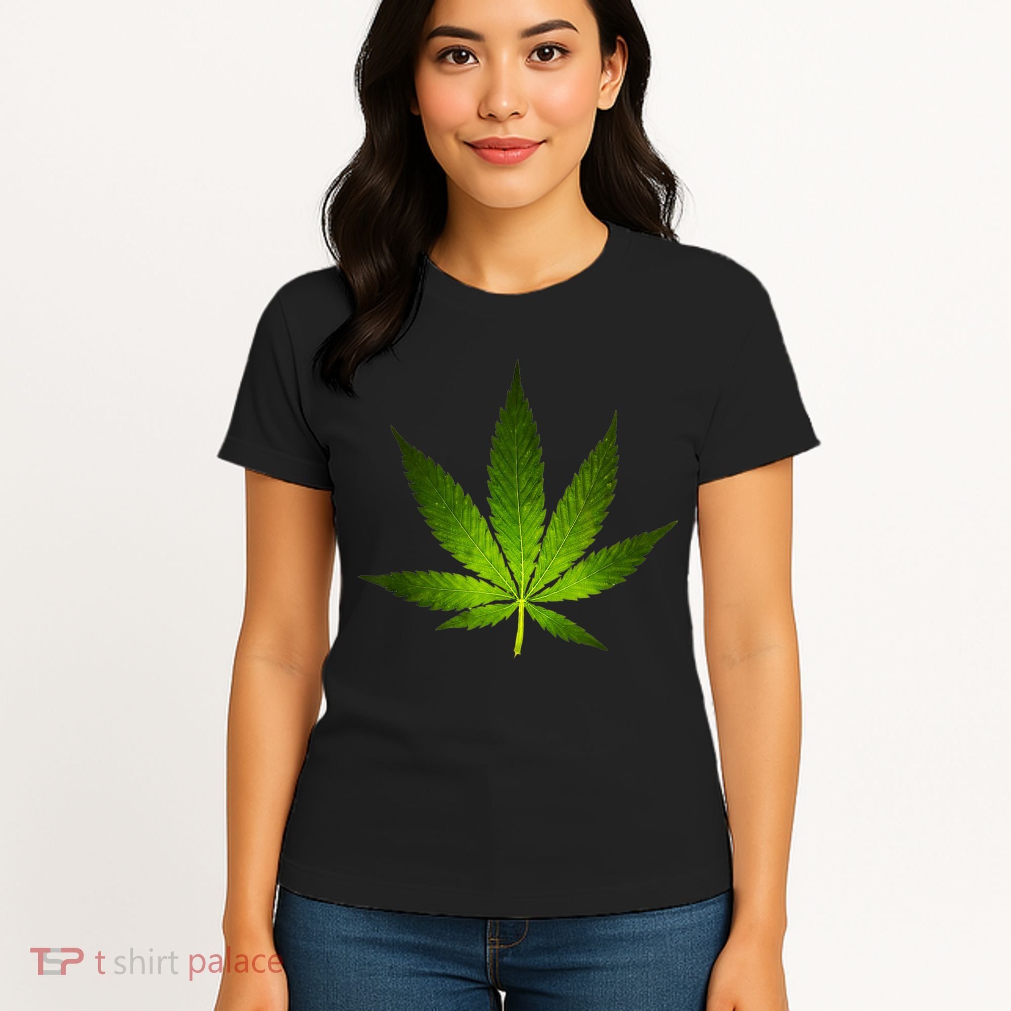 Majestic Weed Cannabis Plant Leaf Silhouette Women's T-Shirt