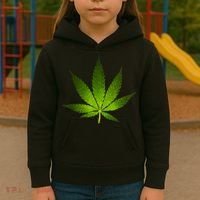 Majestic Weed Cannabis Plant Leaf Silhouette Kids Hoodie thumb 3