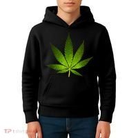 Majestic Weed Cannabis Plant Leaf Silhouette Kids Hoodie thumb 4