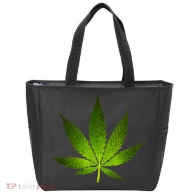 Majestic Weed Cannabis Plant Leaf Silhouette Tote Bag