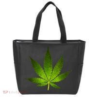 Majestic Weed Cannabis Plant Leaf Silhouette Tote Bag thumb 0