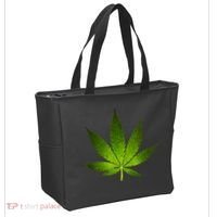 Majestic Weed Cannabis Plant Leaf Silhouette Tote Bag thumb 2