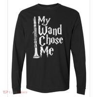 My Wand Chose Me Clarinet Player Clarinetist Music Lover Comfort Colors Heavyweight Long Sleeve T-Shirt thumb 0